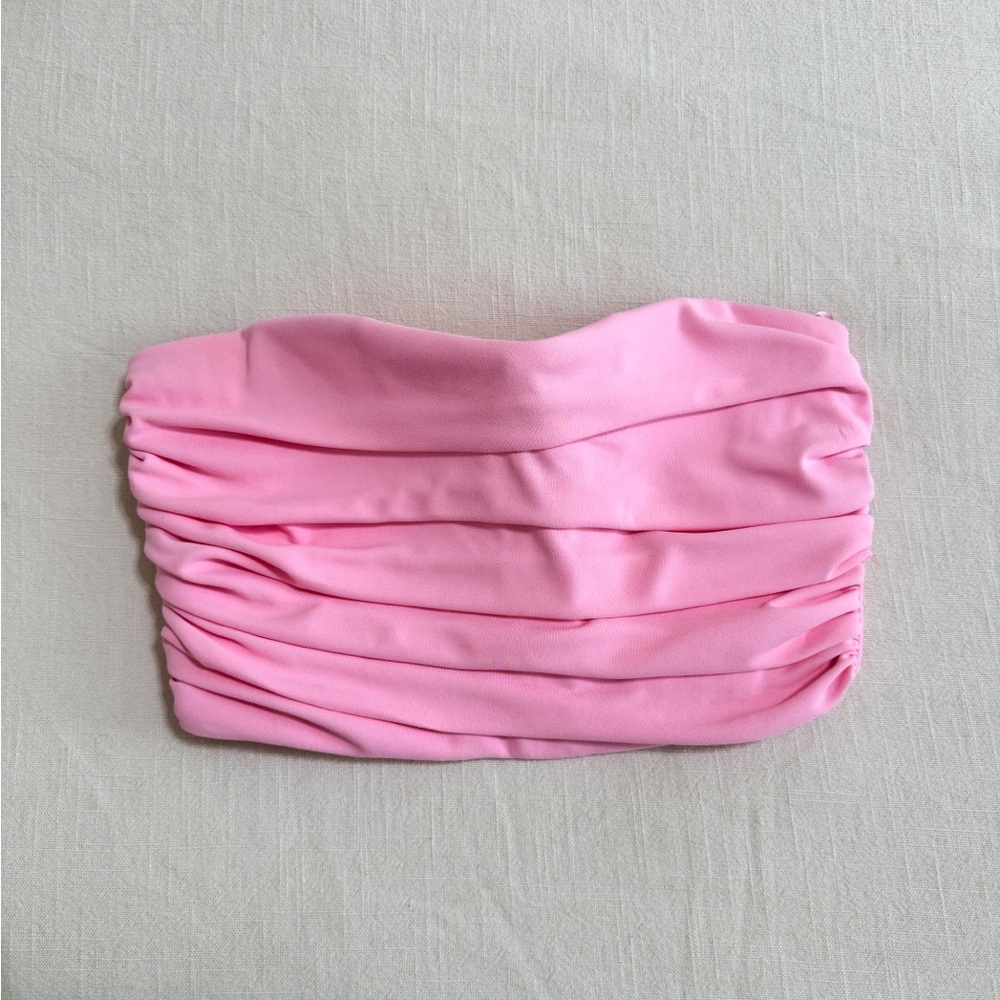 ZARA bubblegum pink bandeau strapless top